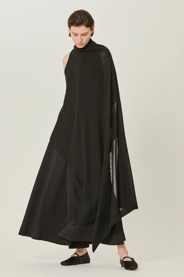 Sa Su Phi Poncho Cardigan Lungo Cashmere Nero Taglia Unica