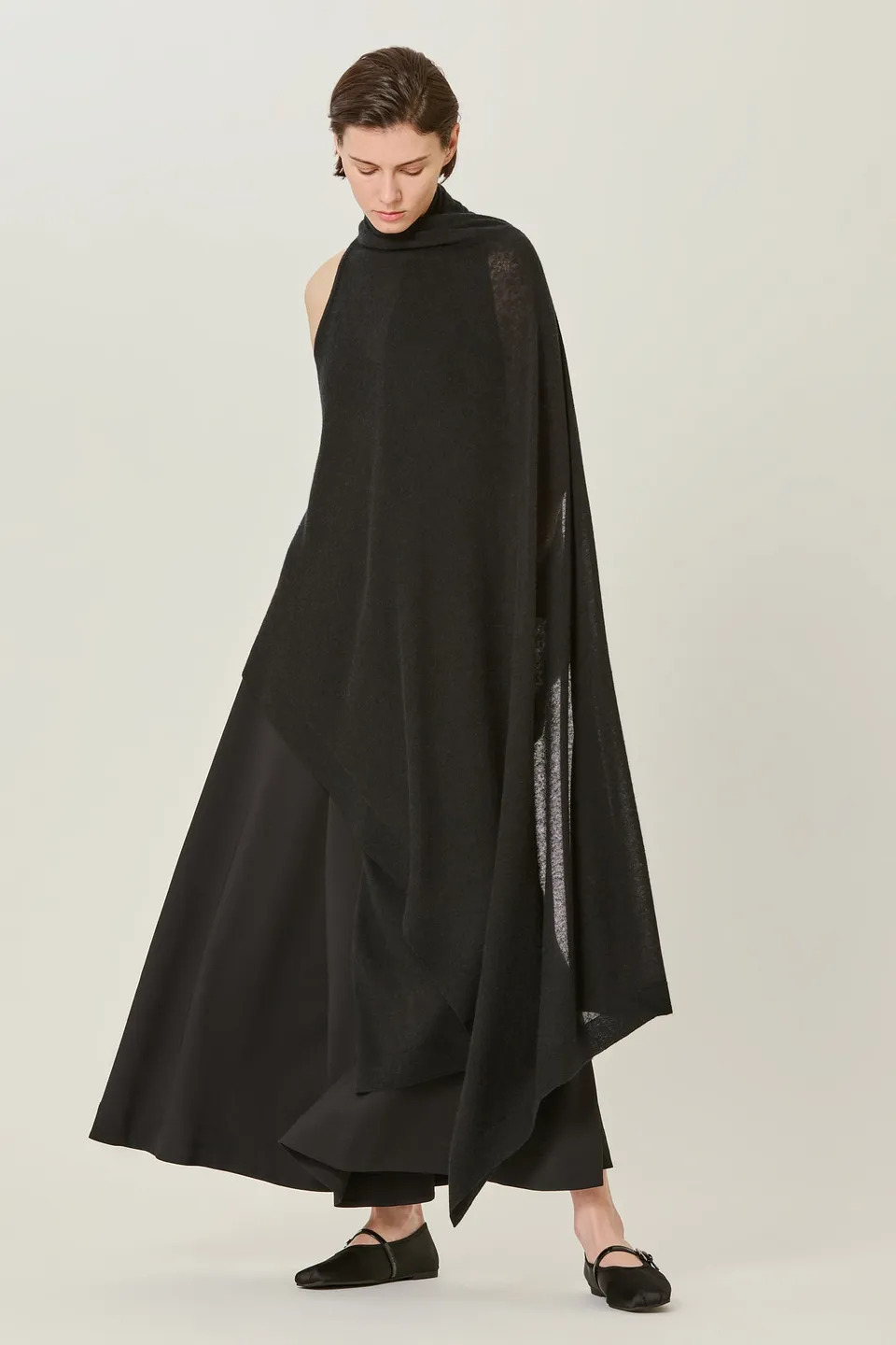 Sa Su Phi Poncho Cardigan Lungo Cashmere Nero Taglia Unica