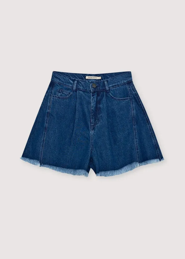 THE NEW SOCIETY TNS Denim shorts donna indaco cotone
