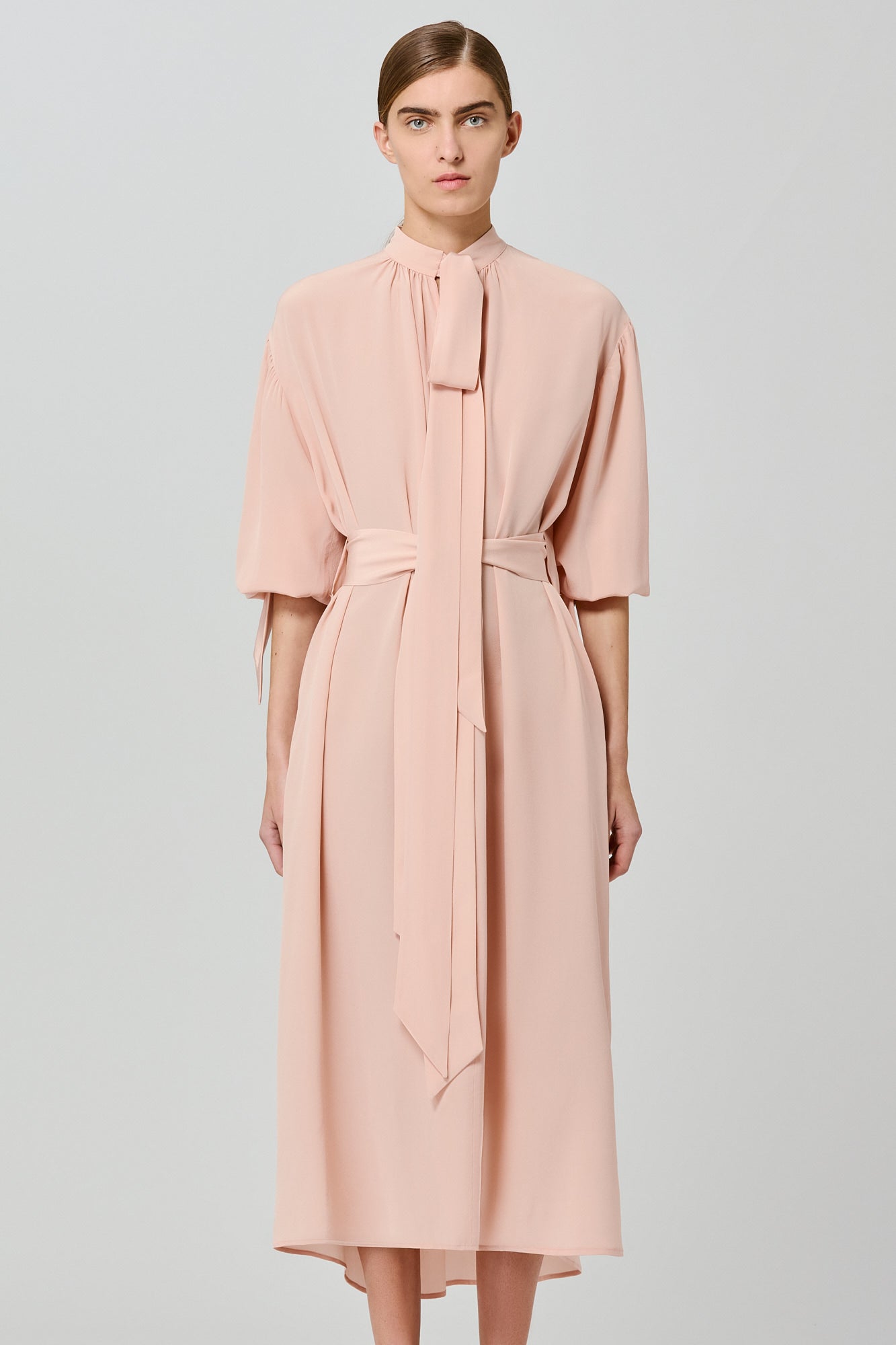 Sa Su Phi Susanna vestito lungo crepe rosa