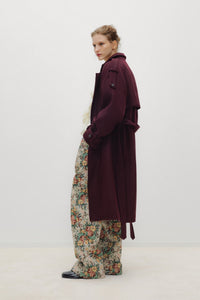 The New Society Tully Woman Coat cappotto donna bordeaux lana