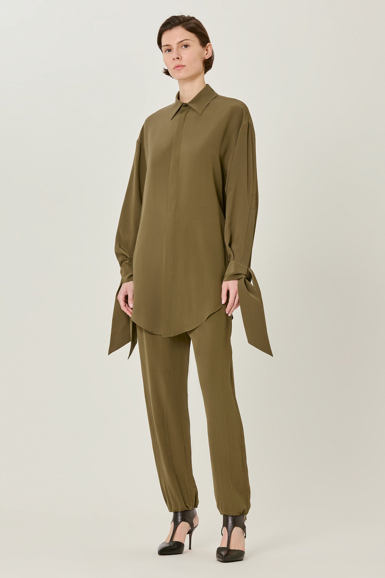 Sa Su Phi Susanna camicia fango crepe de chine