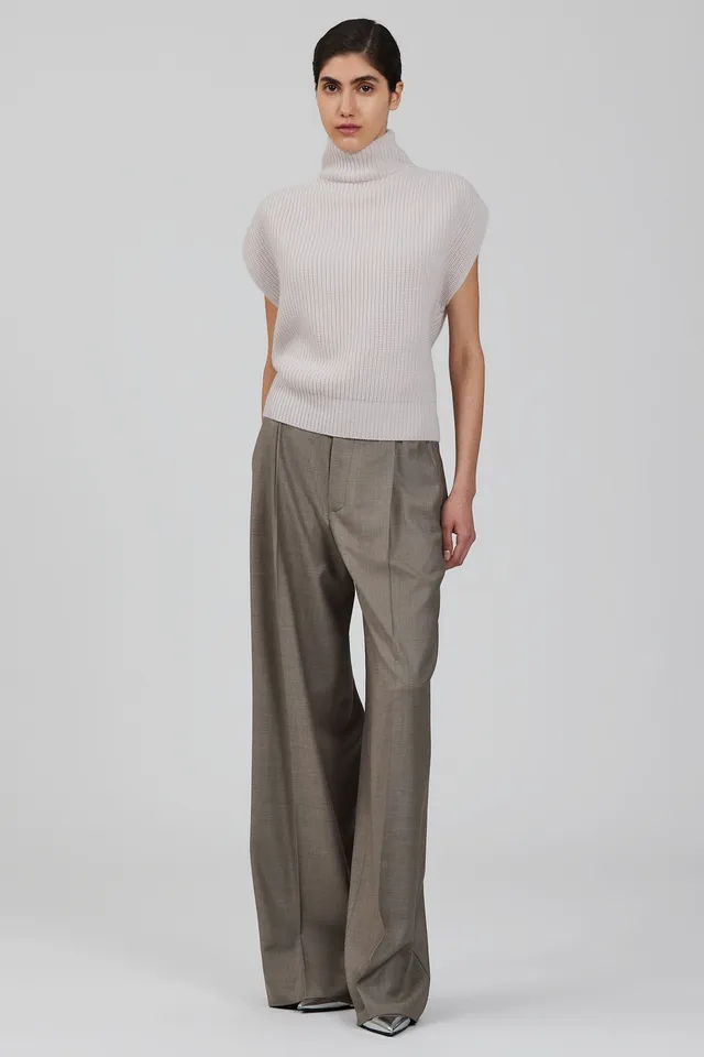 Sa Su Phi High Neck maglia smanicata avorio