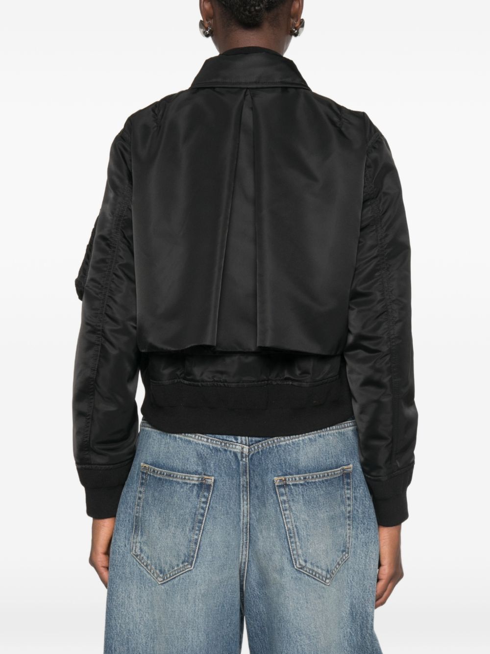 Sacai 26-08582 bomber donna nero invernale