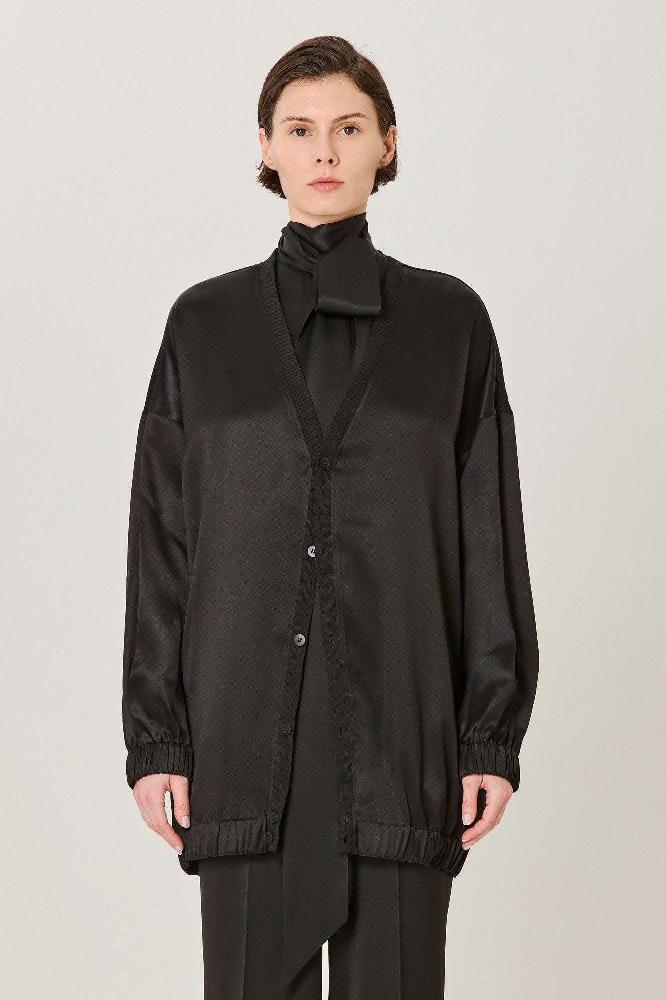 Sa Su Phi Valentina cardigan raso doppio nero