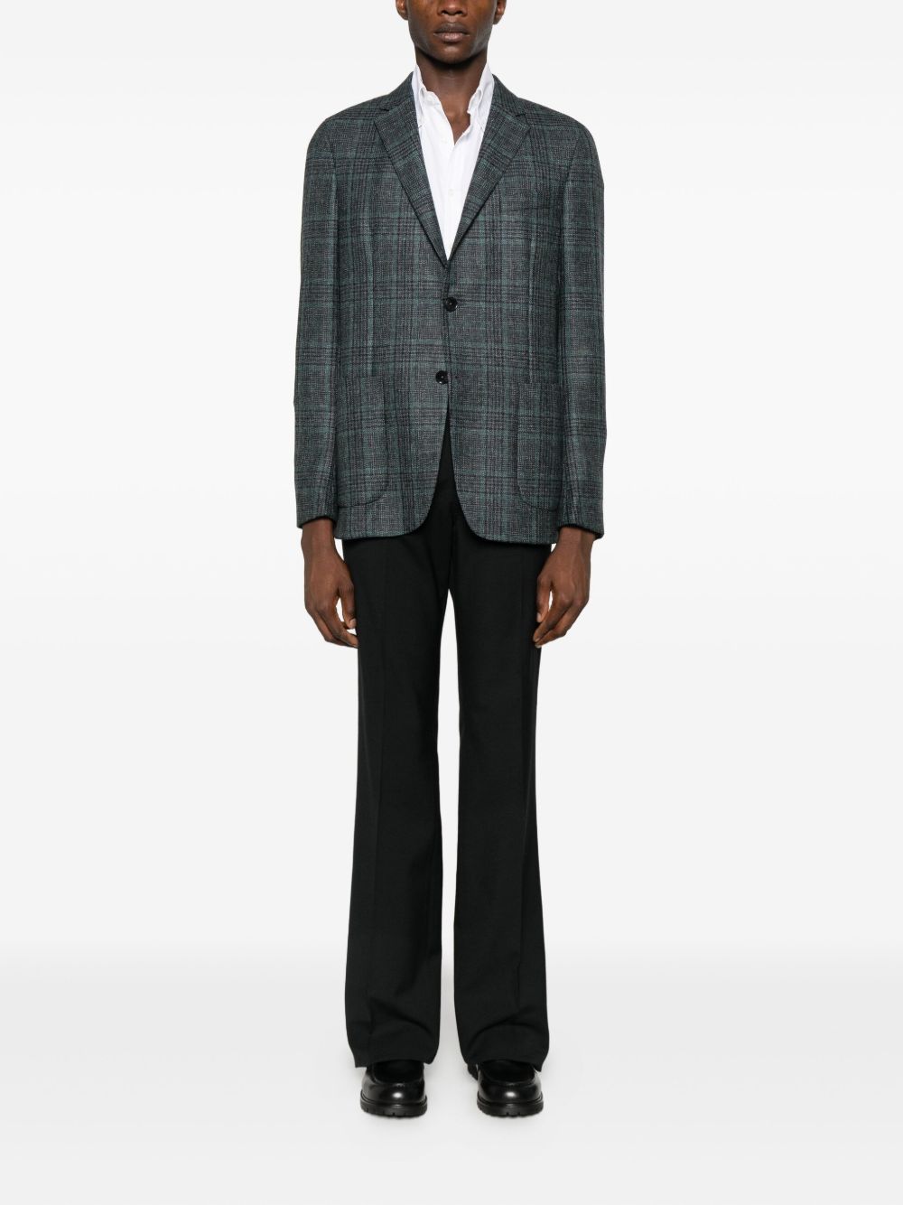 Ermenegildo Zegna 254707A2 giacca uomo verde tartan