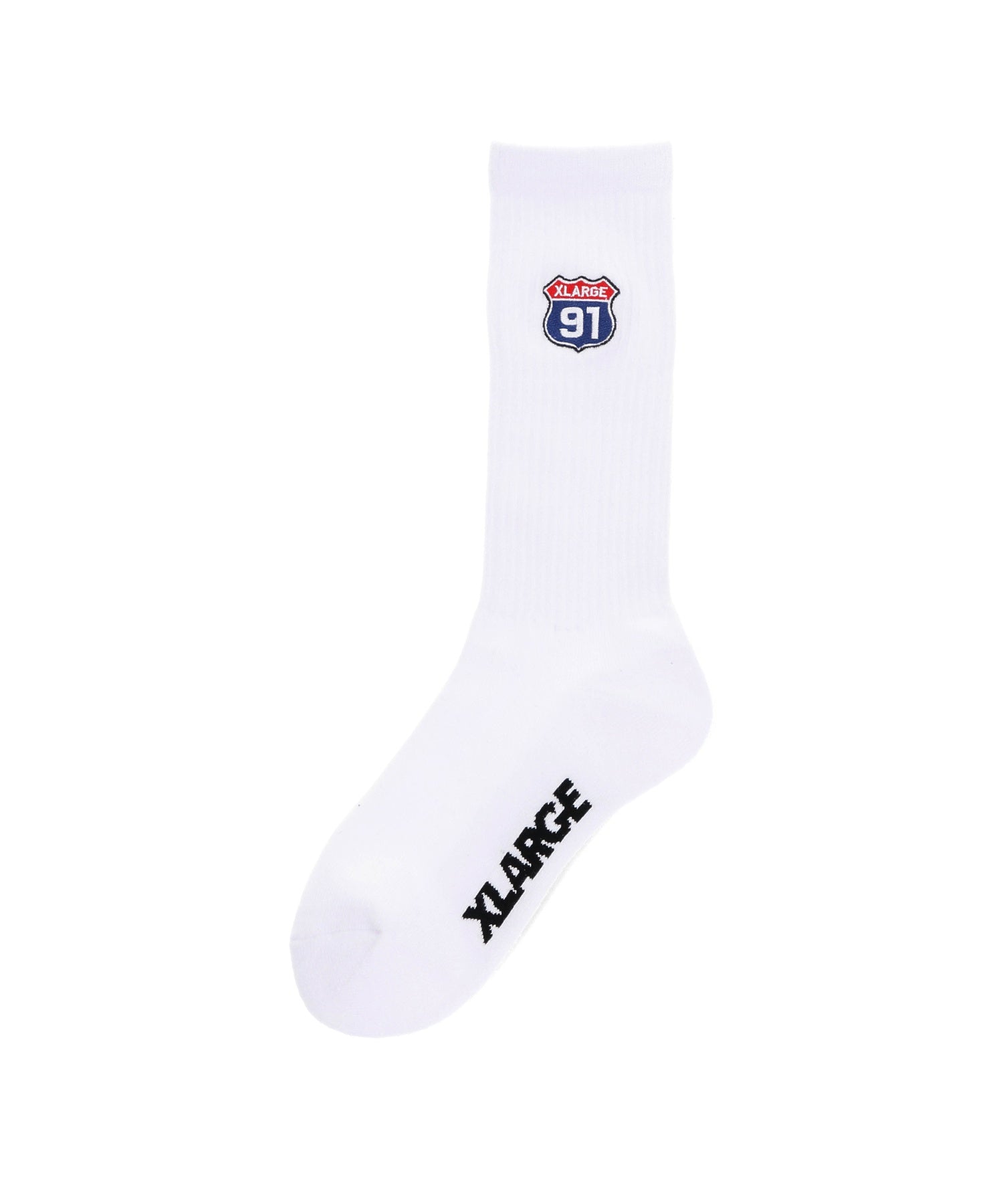 X-Large XL 91 Embroidered Socks calzini neri cotone