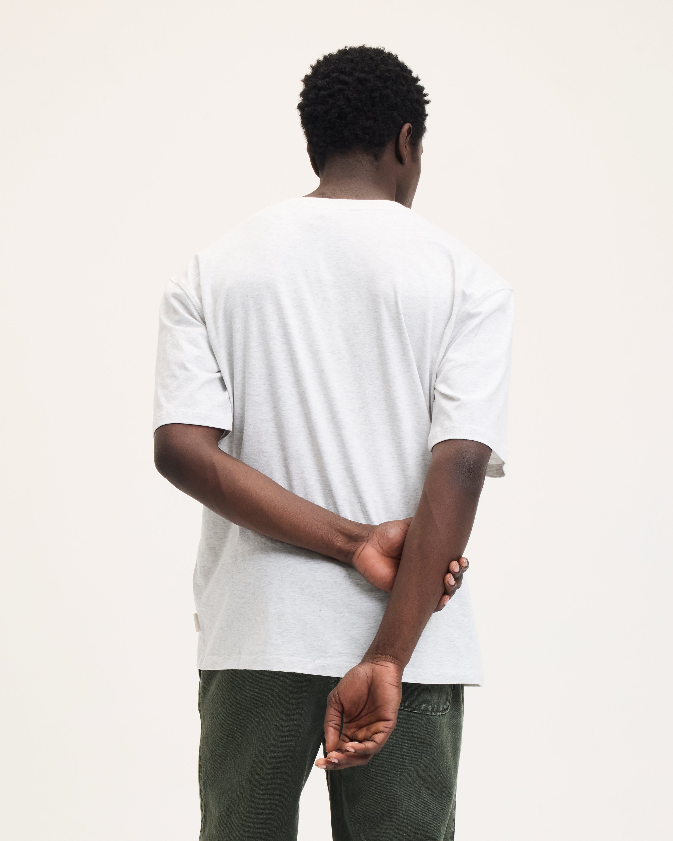 GOODPEOPLE Toc T-shirt Cotone Grigio Melange Ricamata