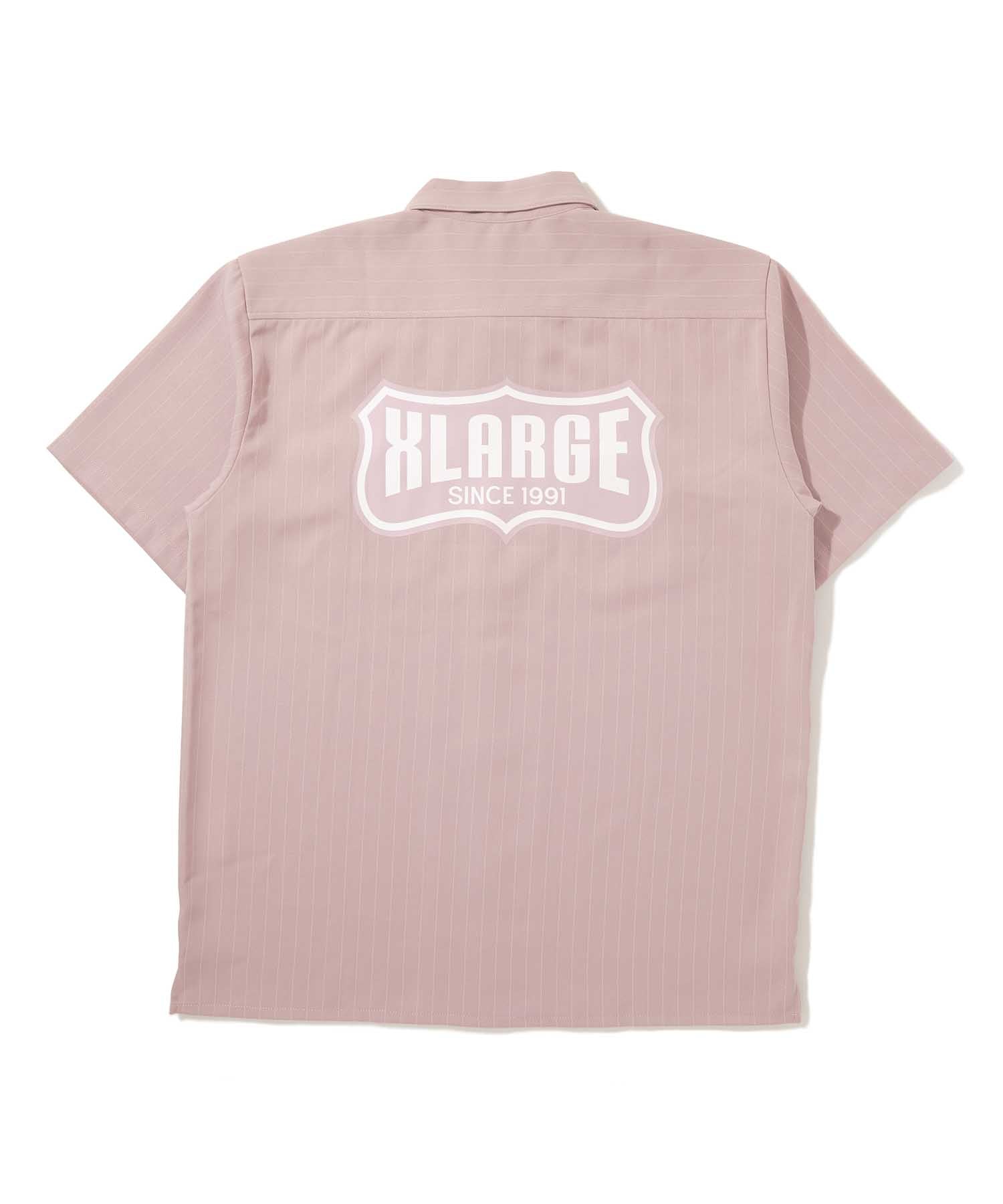 X-Large S/S Stripe Work camicia a righe nero