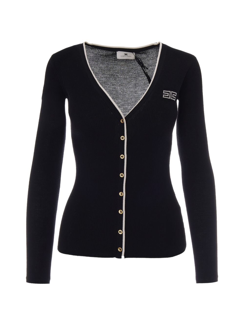 Elisabetta Franchi MK16B66E2 Maglia Nero Burro Donna