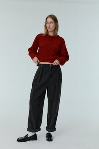The New Society North pantaloni donna velluto Graphite Mist