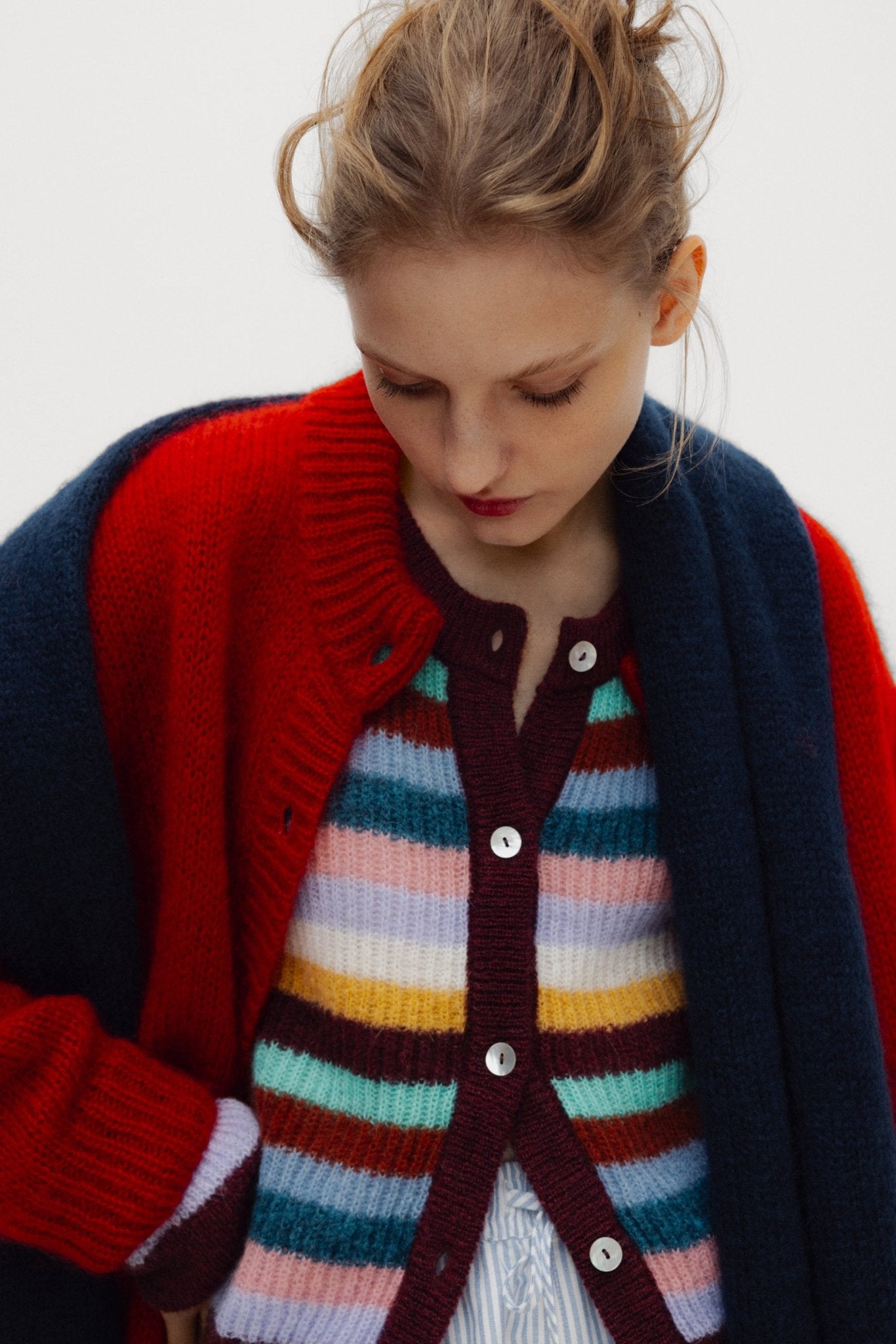 The New Society Julia Cardigan Donna Mohair Rigato
