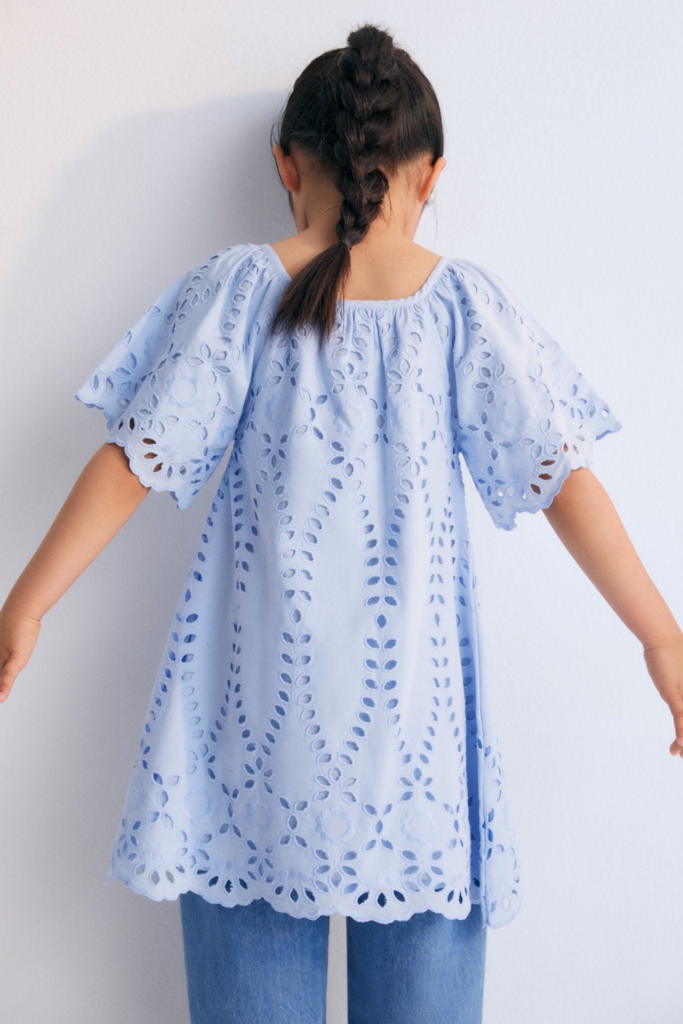 The New Society Patmos Vestito Bambina Blu Cotone