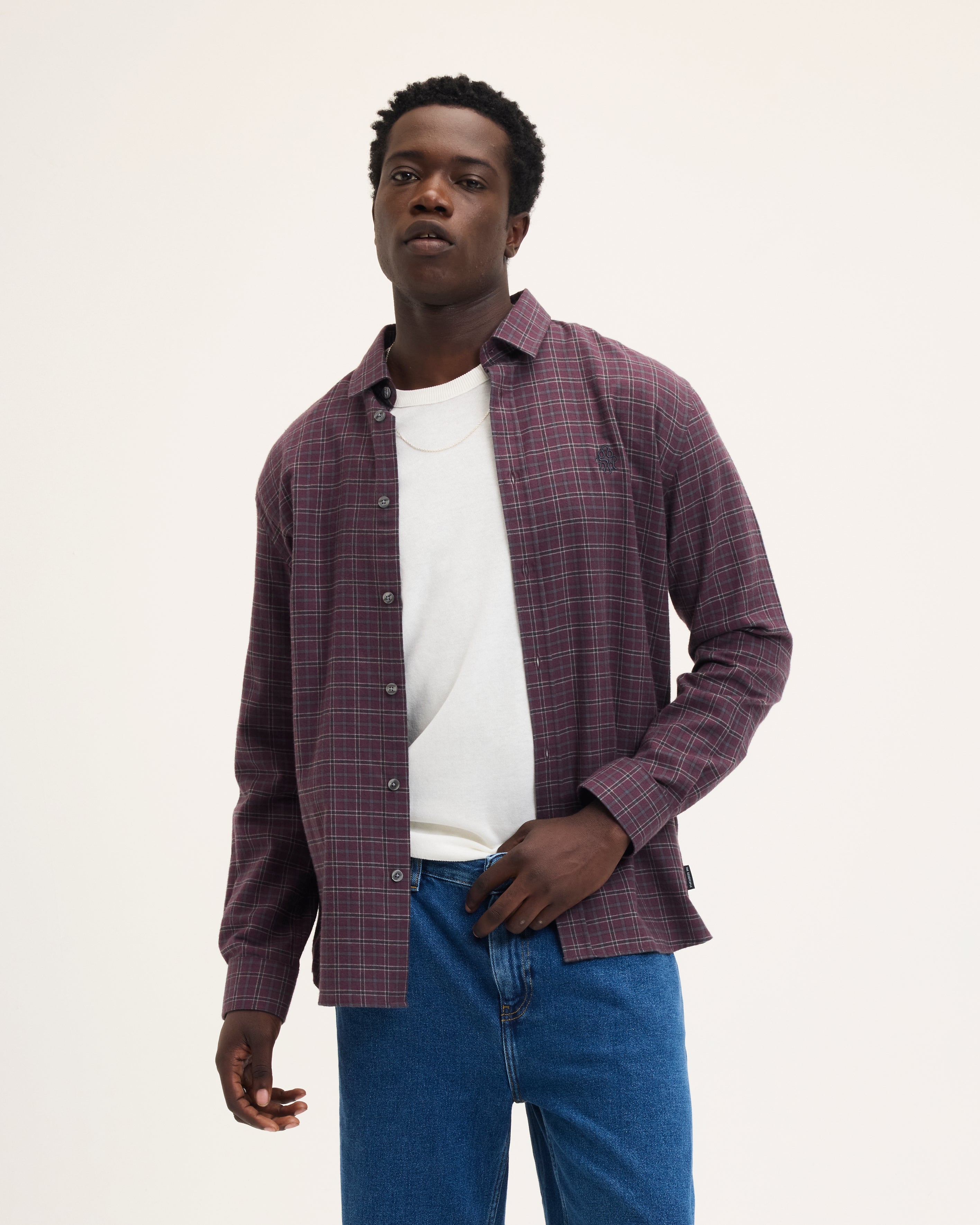 Goodpeople Seinfield camicia quadri bordeaux