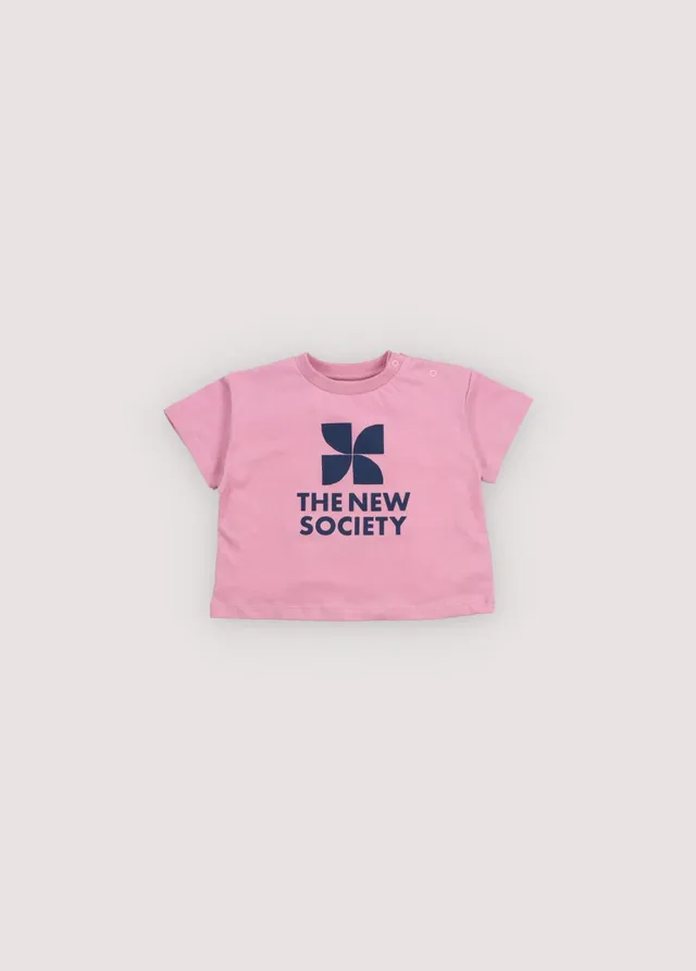 The New Society TNS Logo maglietta neonato rosa 6 mesi cotone
