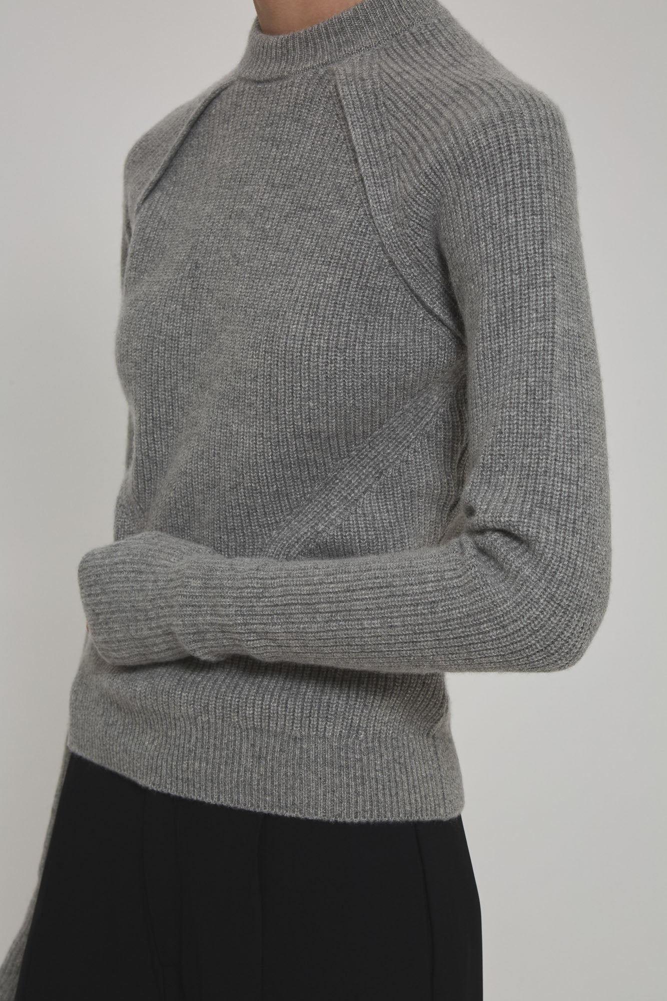 Sa Su Phi Marine maglione cashmere grigio girocollo