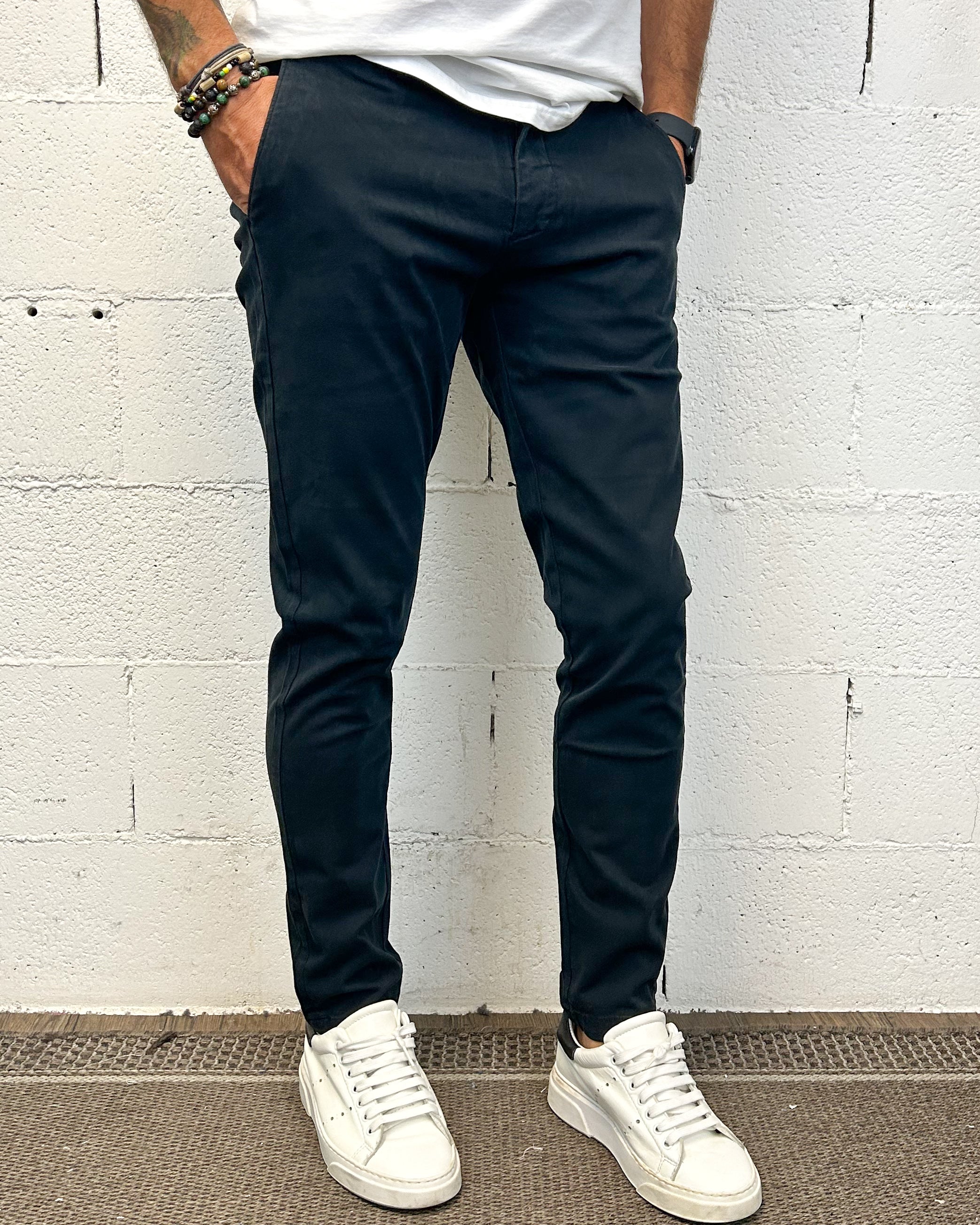 GIANNI LUPO Tahoma chino slim navy uomo
