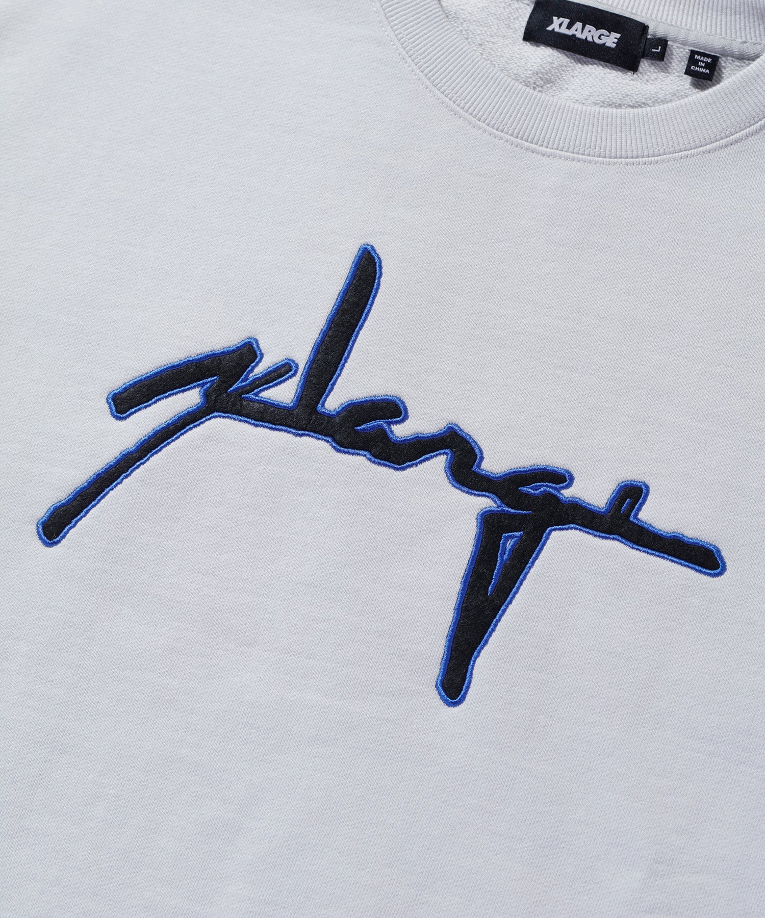 X-Large Distortion Logo felpa girocollo blu cotone