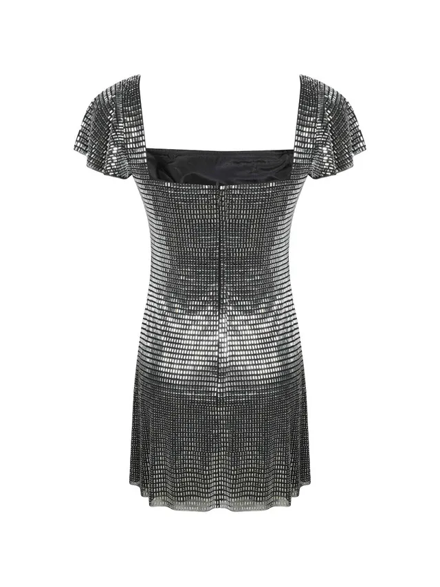 Self-Portrait AW26-165S abito corto grigio donna