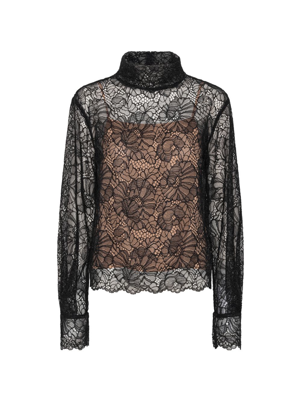 ROTATE 116263100 blusa nera in pizzo