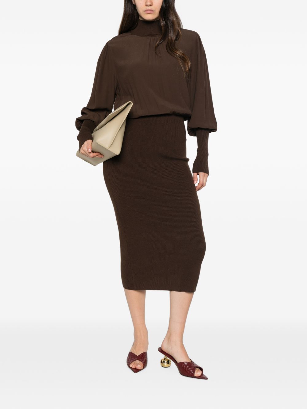 Twinset 262TP3240 abito lungo donna marrone