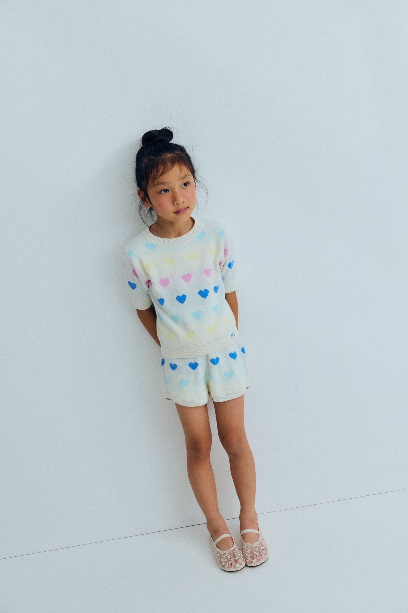The New Society Pinpilin shorts bimba cuori cotone