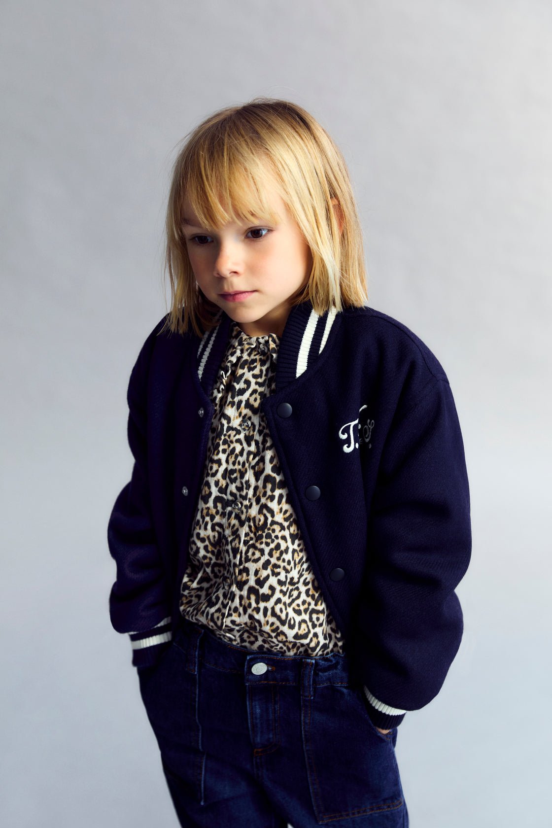 The New Society Nelia Blouse camicia bambina leopardata garza cotone