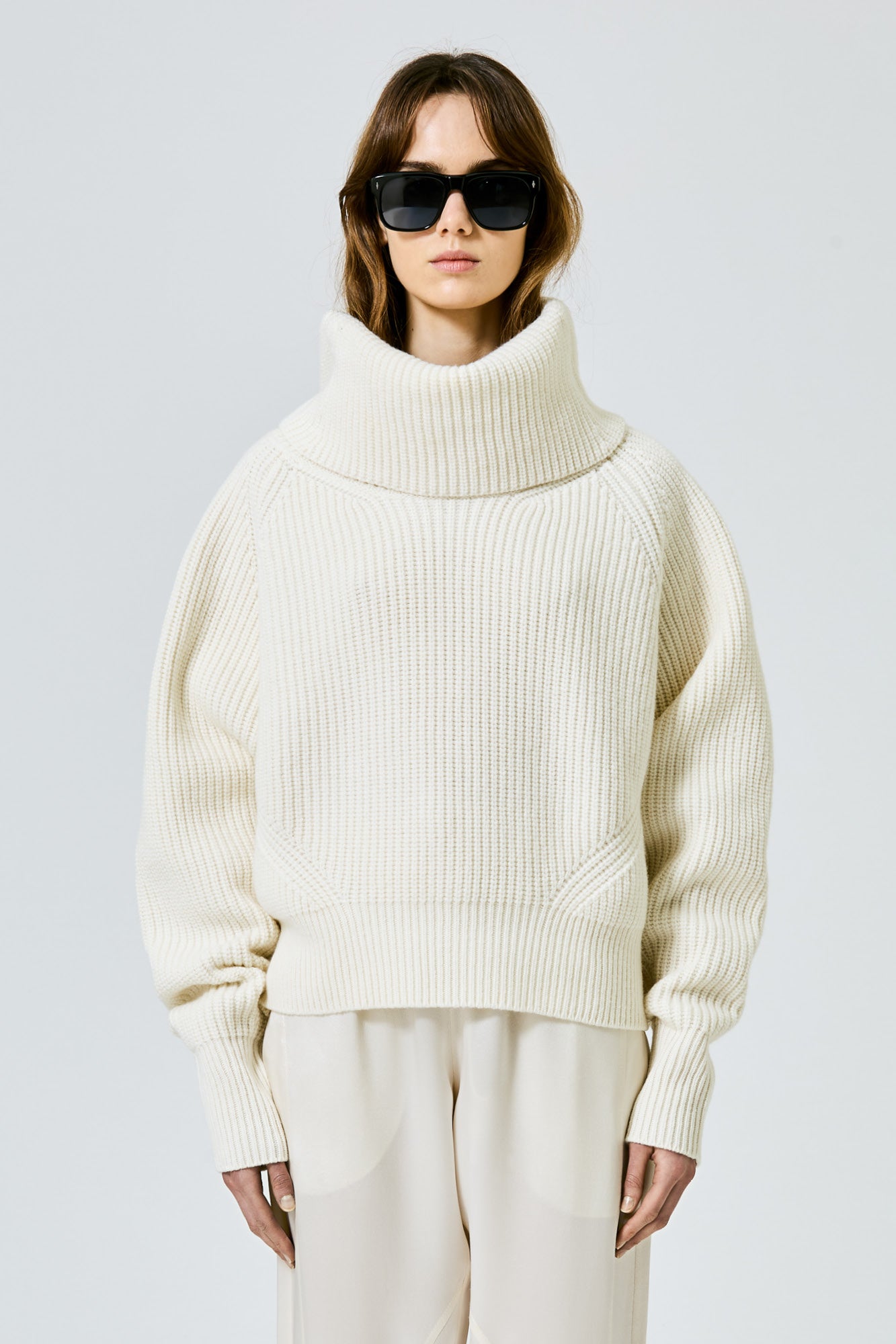 Sa Su Phi Maglione collo alto misto cashmere bianco
