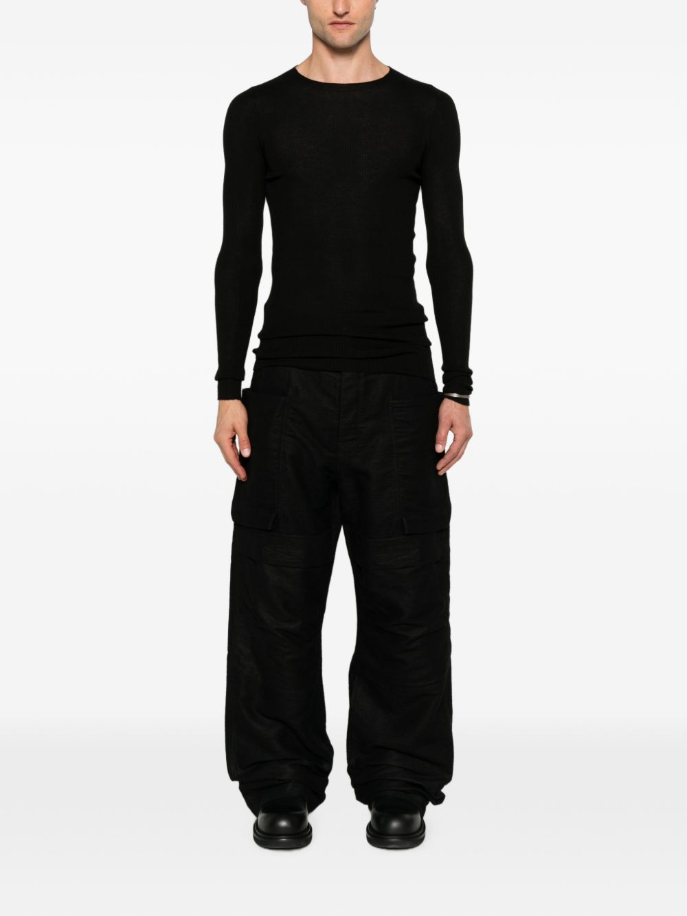 Rick Owens RU02F4637 maglia nera uomo