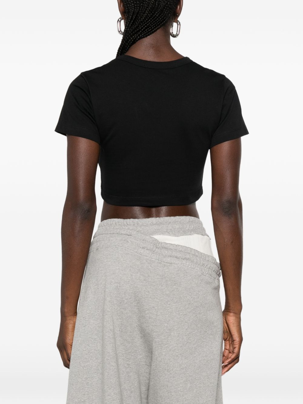 The Attico 261WCT00364 t-shirt nera donna crop