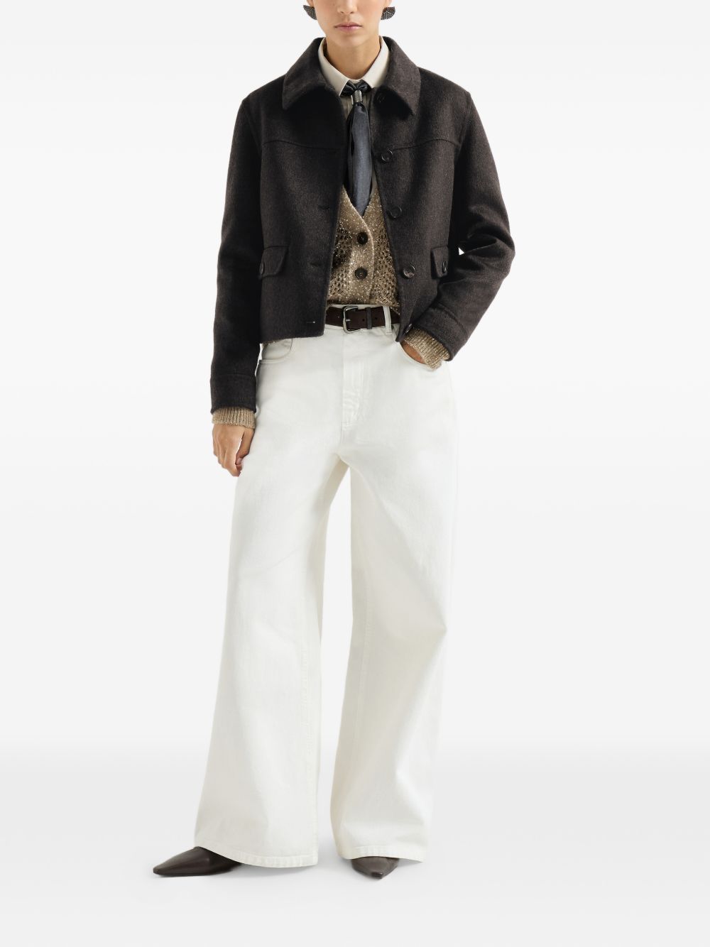 Brunello Cucinelli MRG562506 cardigan donna marrone