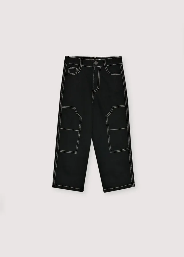 The New Society Yaiza pantaloni 6y Eclipse Noir cotone