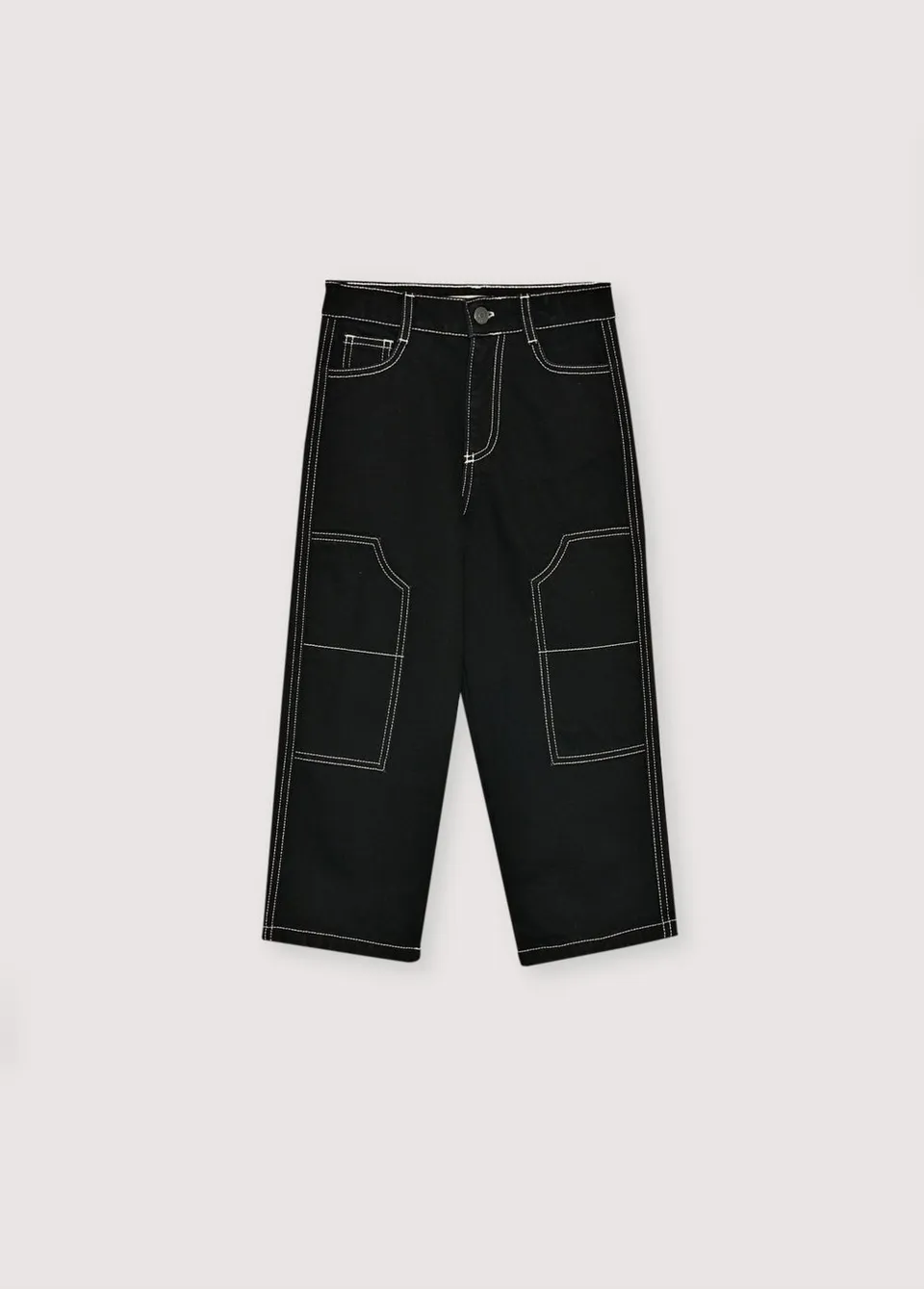 The New Society Yaiza pantaloni 6y Eclipse Noir cotone
