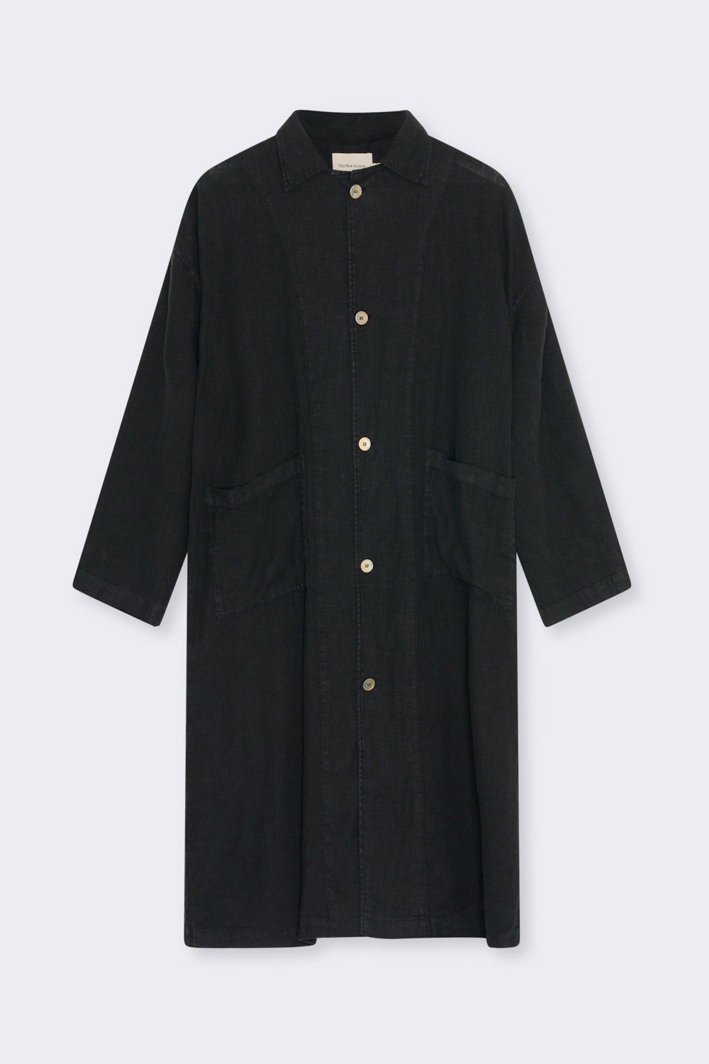 The New Society Melissa Midnight Black trench donna lino nero