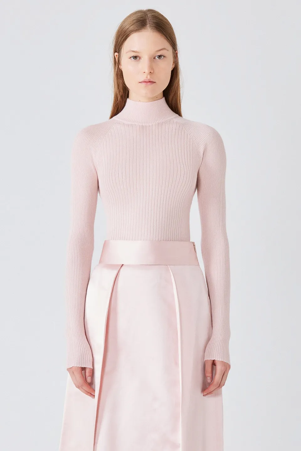 Sa Su Phi maglione lupetto coste cashmere rosa 38