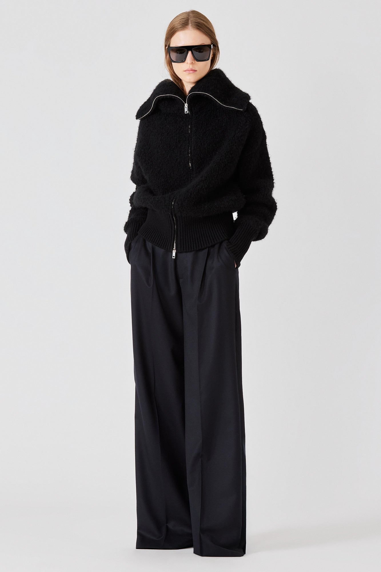 Sa Su Phi Teddy Bomber Zip Cashmere Nero Taglia 40