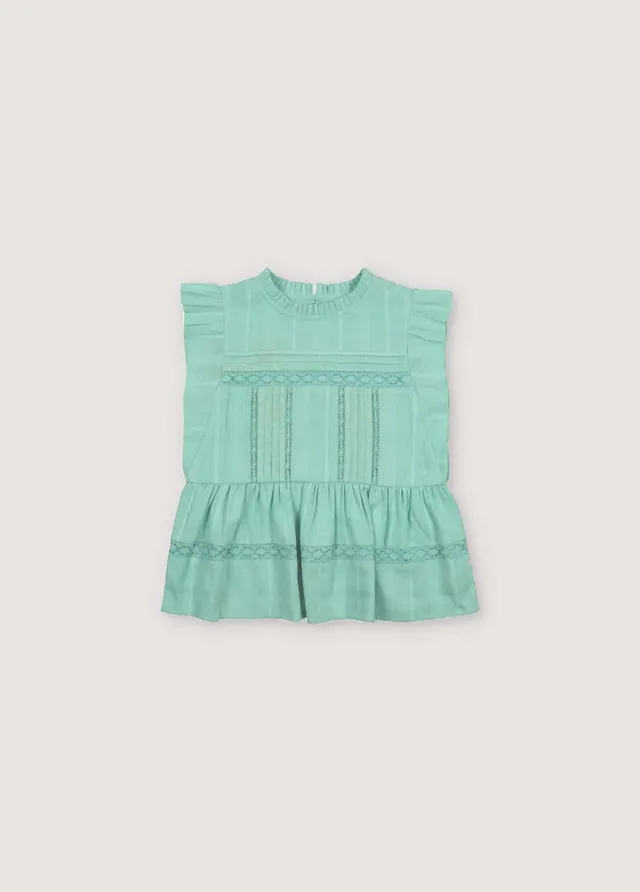 THE NEW SOCIETY Corfu Blouse camicetta bambina Jade cotone