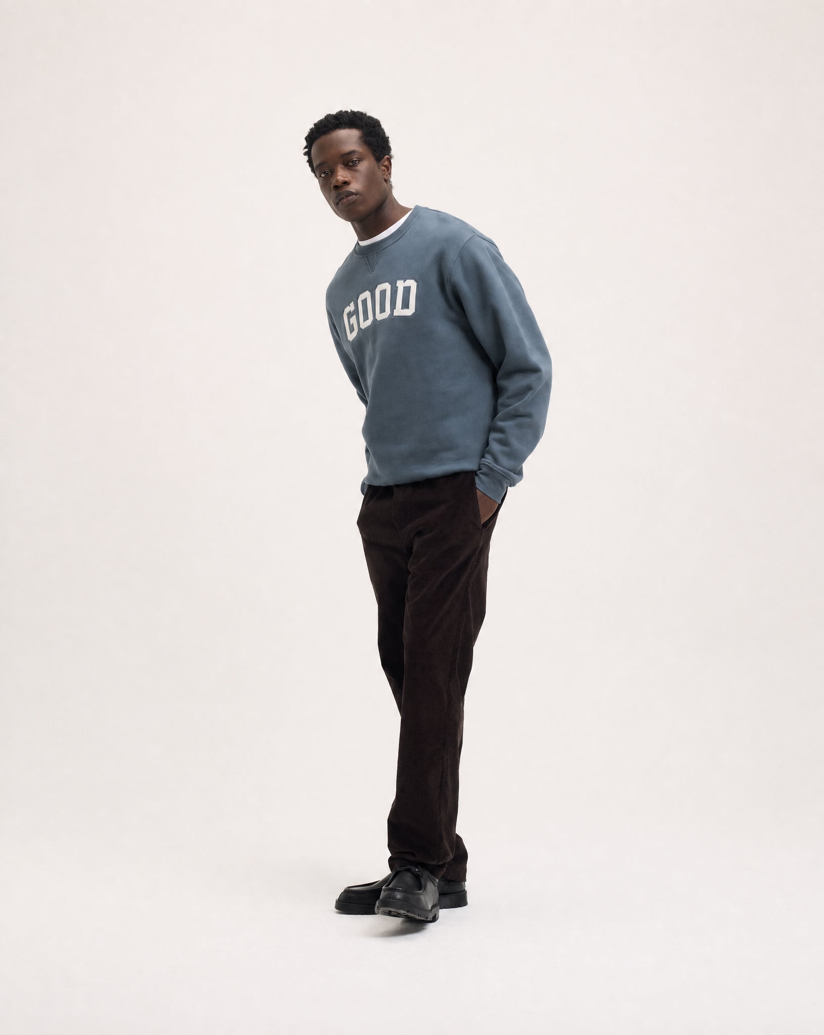 GOODPEOPLE Leff Good maglione verde cotone ricamato