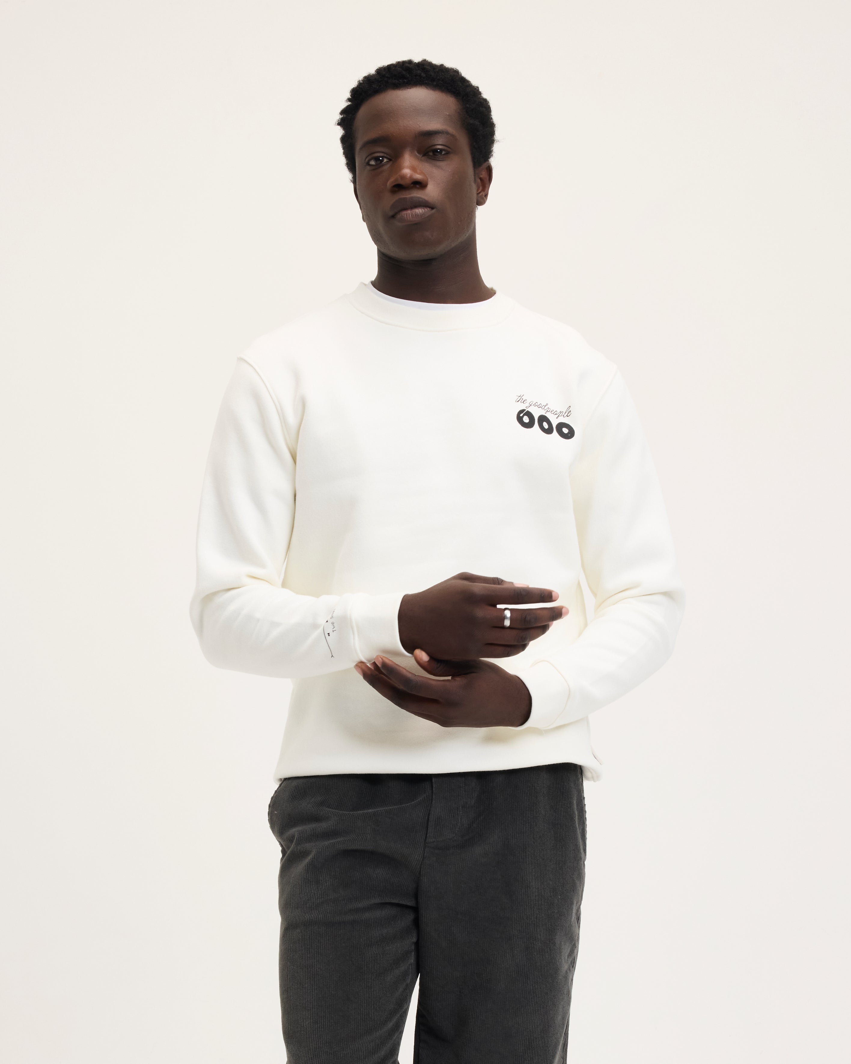 GOODPEOPLE Laurent maglione panna cotone 100%