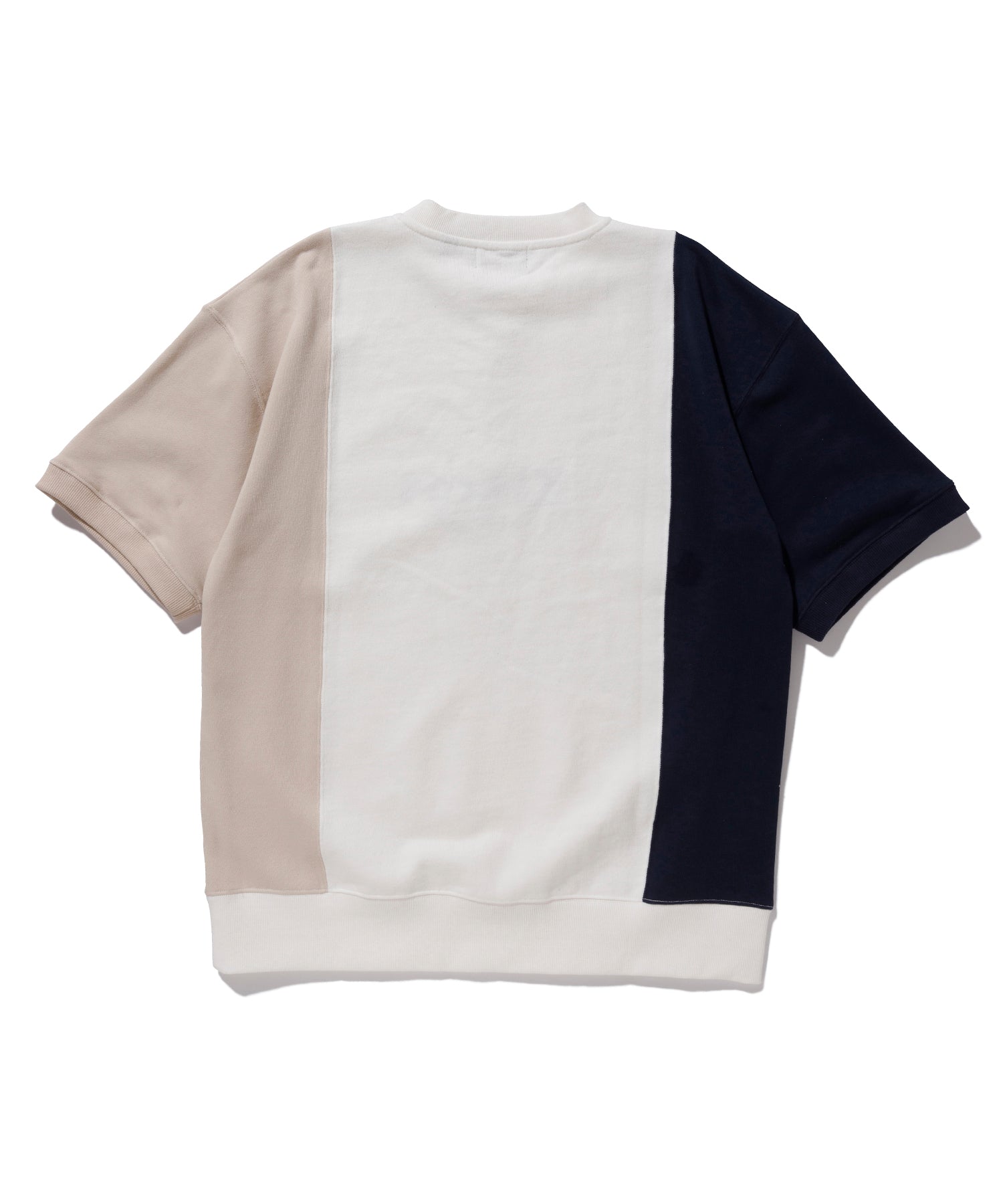 X-Large Colorblock felpa mezza zip bianca cotone
