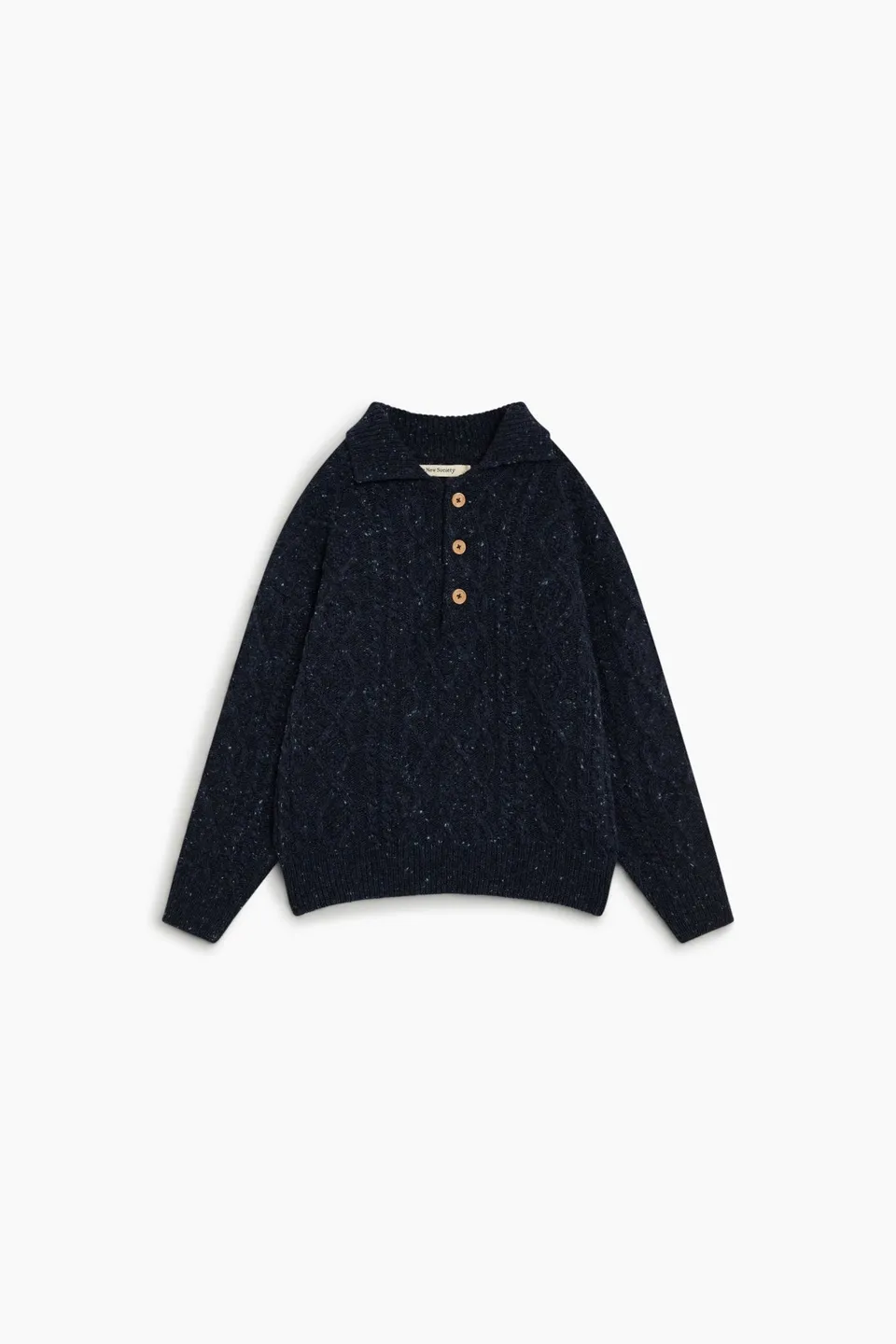 The New Society Solin polo donna nero lana