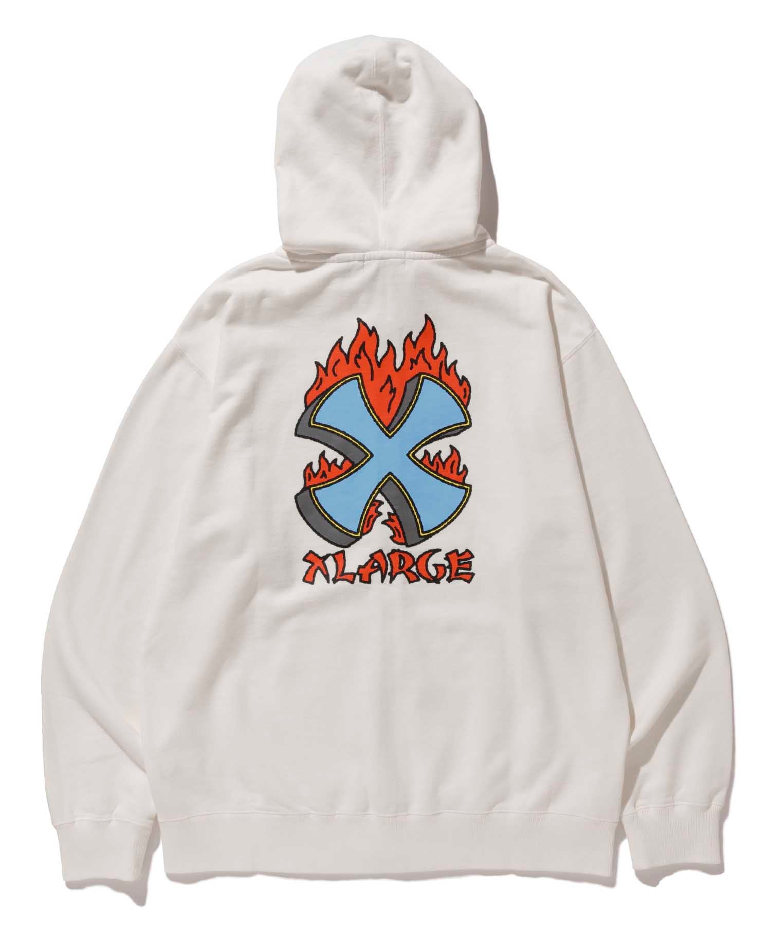 X-Large Crossfire felpa full zip bianca cotone