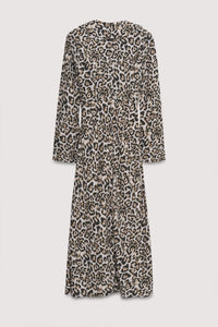 THE NEW SOCIETY Nelia abito lungo leopardato lyocell