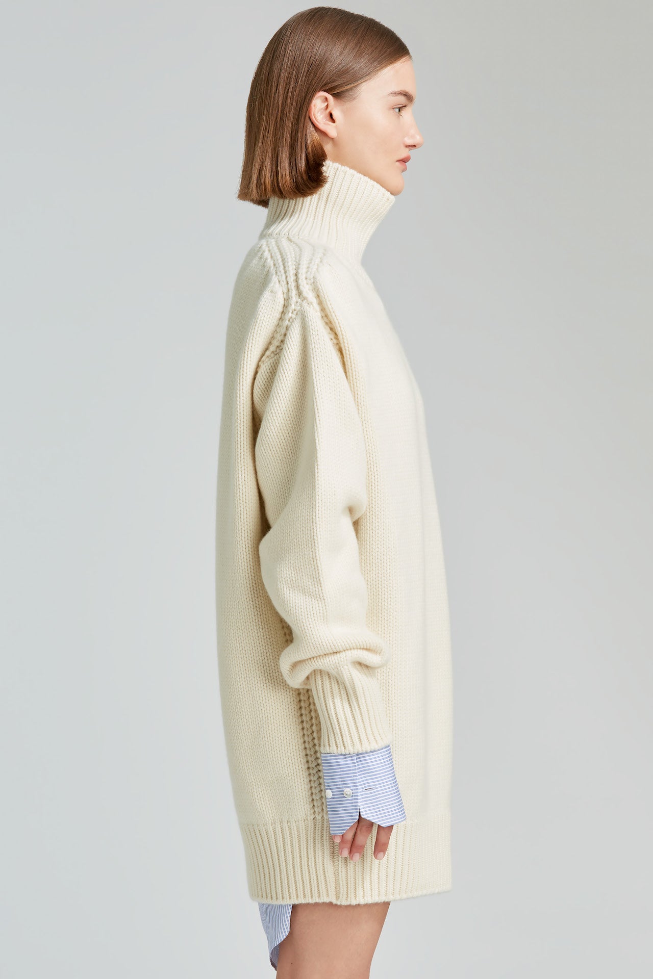 Sa Su Phi Giovanna abito collo alto panna cashmere 8 fili