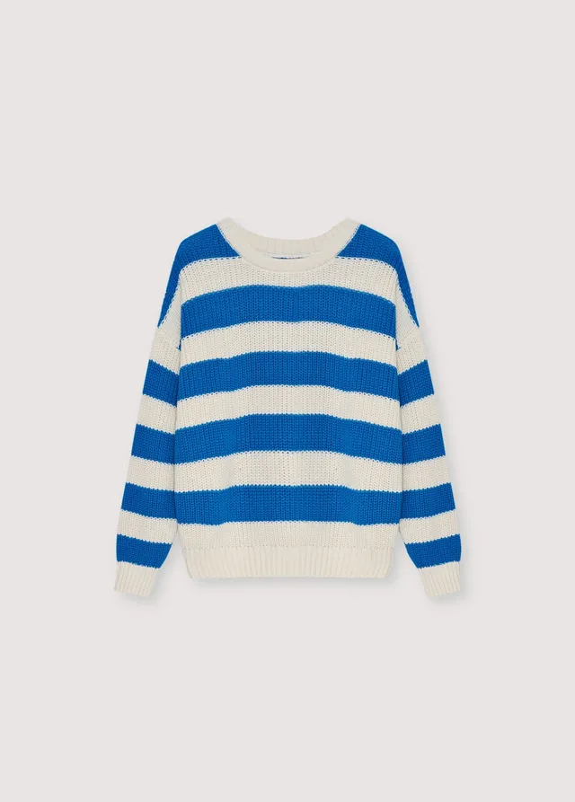 THE NEW SOCIETY Musa Pool Blue Stripes maglione cotone