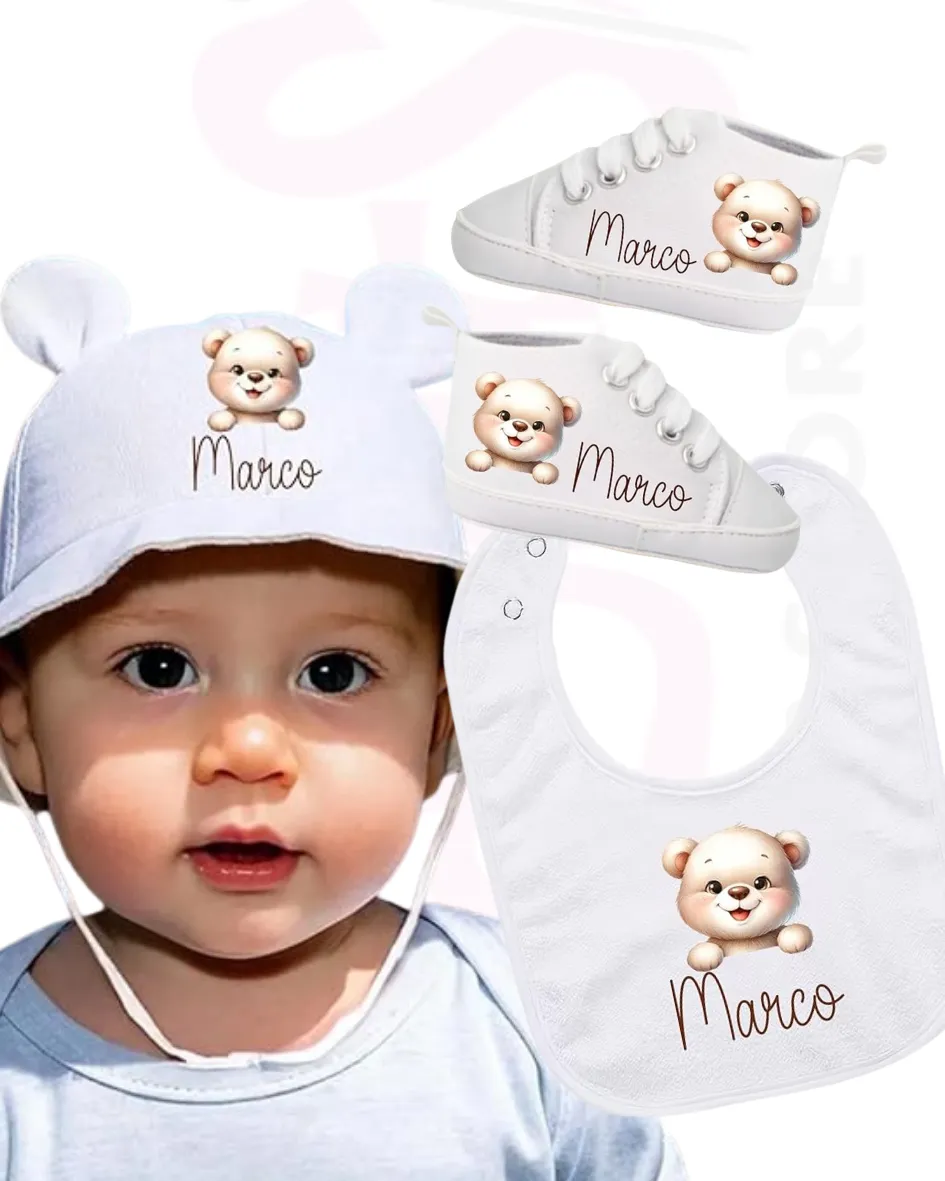 Mr. Gadgets Orsetto kit neonato tela cotone Italia
