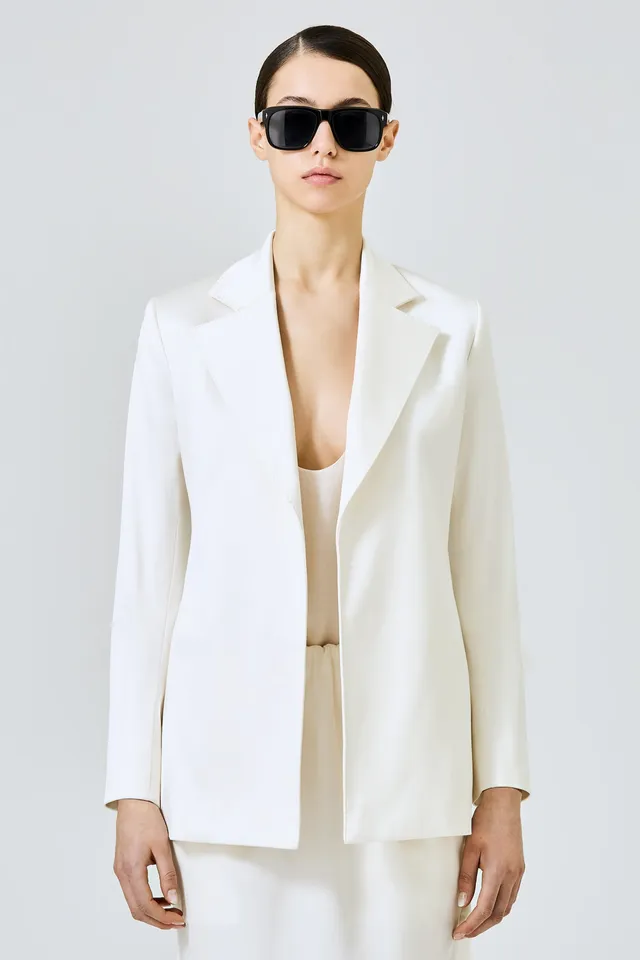 Sa Su Phi Bea Blazer Avorio in Seta Cotone Donna