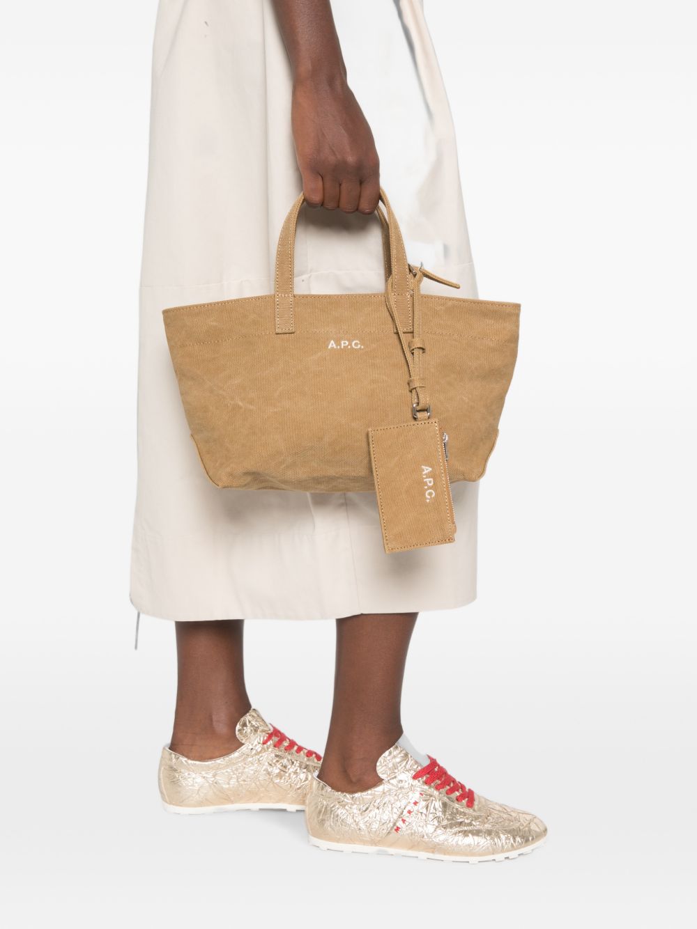 A.P.C. Le Drummer COHMP tote donna beige tela
