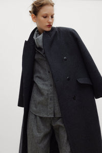 The New Society Elan Cappotto Donna Grigio Antracite Lana