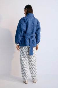 The New Society Eleni giacca reversibile lino fantasia